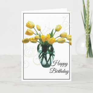Birthday Card-Yellow Tulips Card