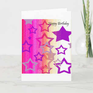 Birthday Card - You're a Star! (Pink, Purple)