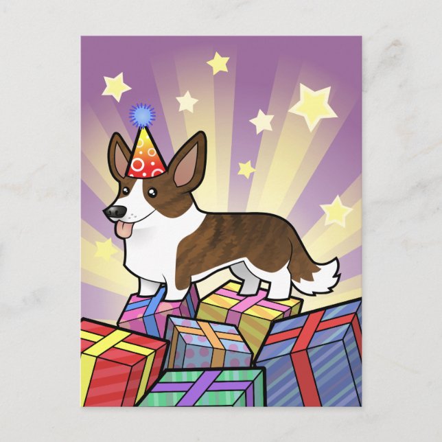 Birthday Cardigan Welsh Corgi Postcard (Front)