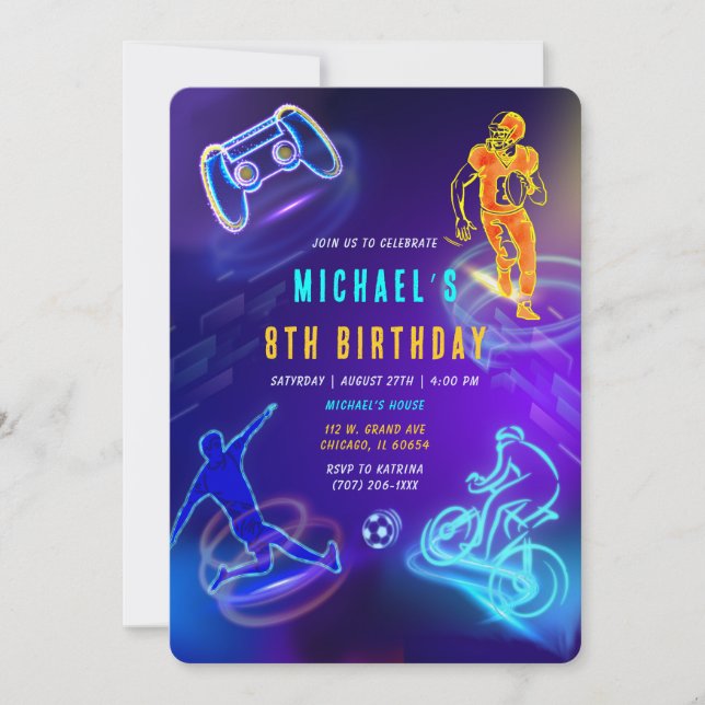 Birthday Cards for 8 year old Boys (Front)