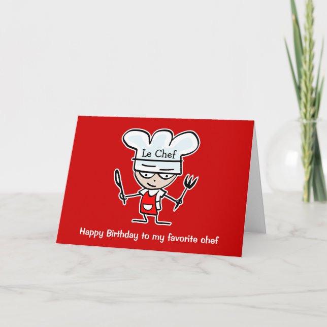 Birthday cards for chefs & cooks - Buy here (Front)