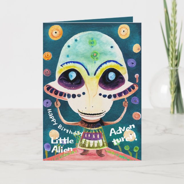 Birthday Cards for Kids Who Love The aliens most (Front)