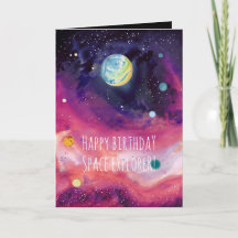 Birthday Cards for Kids Who Love The Space