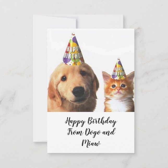 Birthday cards from Dogo and Miaw (Front)