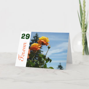 Birthday Cards Orange Roses 29 Forever Twentynine