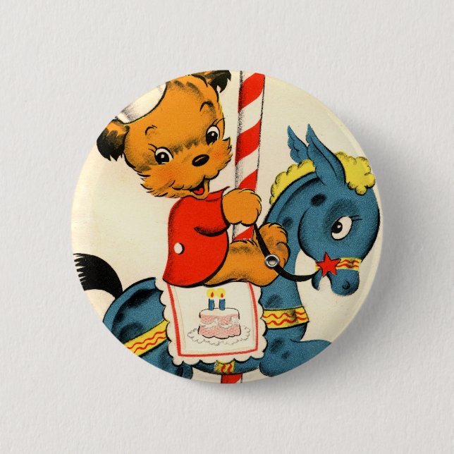 Birthday Carousel 6 Cm Round Badge (Front)