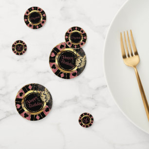Birthday Casino Poker Chip - Rose Gold Confetti