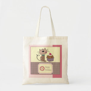 Birthday Cat And Cake Tote Bag