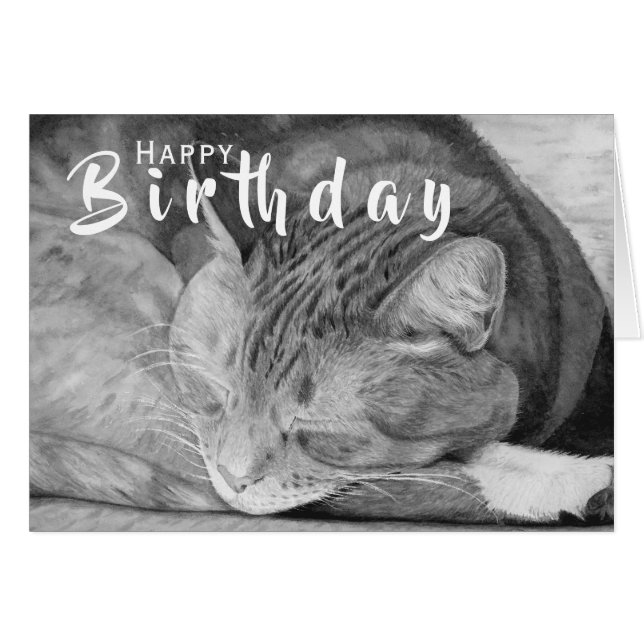 Birthday Cat Card | Pet Lover Greeting Card (Front Horizontal)