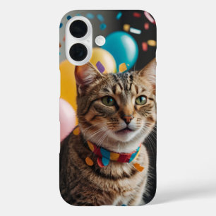 Birthday Cat iPhone 16 Case