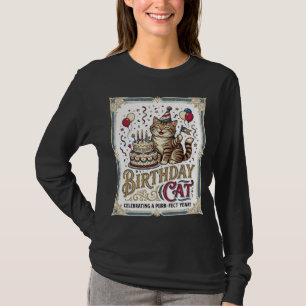 Birthday Cat Cat Birthday Age Vintage Vector Art S T-Shirt