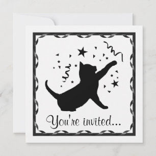 Birthday Cat Customisable Invitation