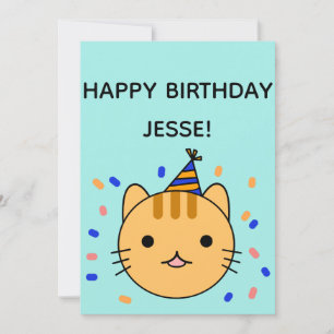 Birthday Cat Orange Cat Happy Birthday Card