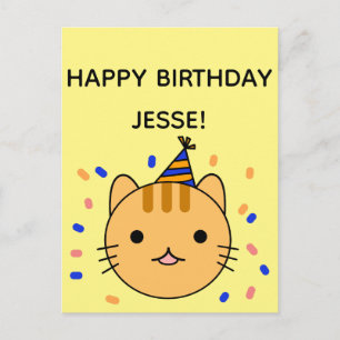 Birthday Cat Orange Cat Happy Birthday Postcard