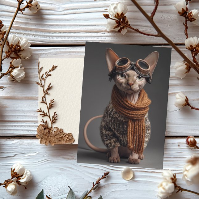 Birthday Cat Pilot Aviator Cool Funny Aviation Card (Creator Uploaded)