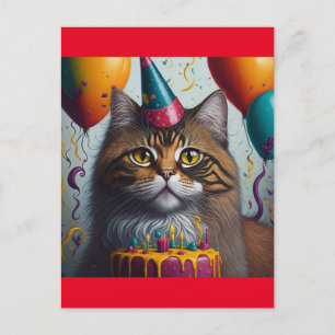 birthday cat postcard