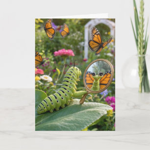 Birthday Caterpillar Dreaming of Being a Butterfly Card