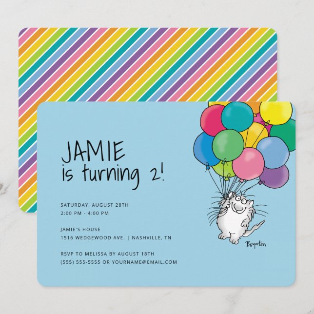 BIRTHDAY CATS by Sandra Boynton Invitation (Front/Back)