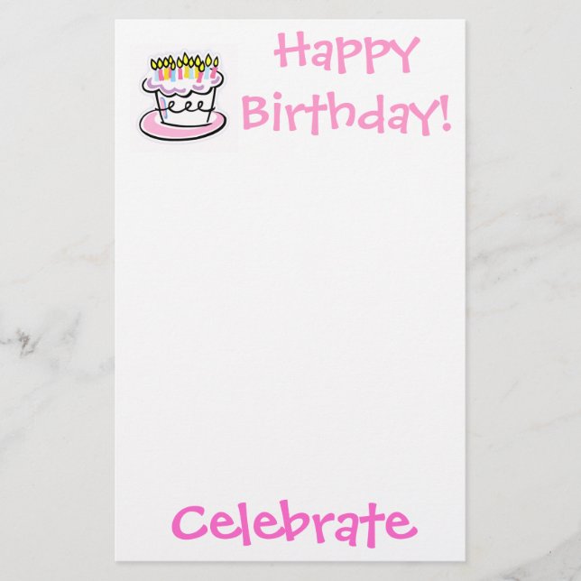 birthday, Celebrate, Happy Birthday! Stationery (Front)