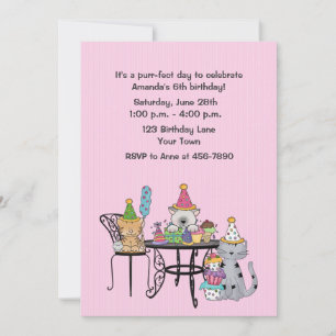 Birthday Celebrating Cats Invitation