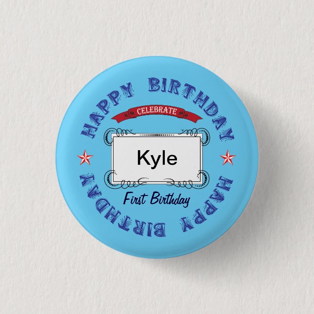 Birthday Celebration 3 Cm Round Badge (Front)