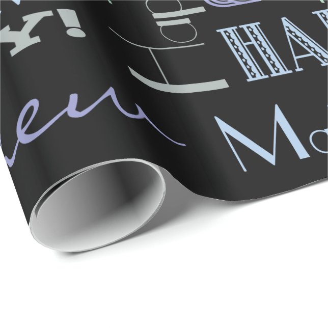Birthday Celebration! Cool Custom NAME and AGE Wrapping Paper (Roll Corner)