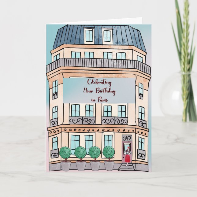 Birthday Celebration in Paris France Thank You Card (Front)