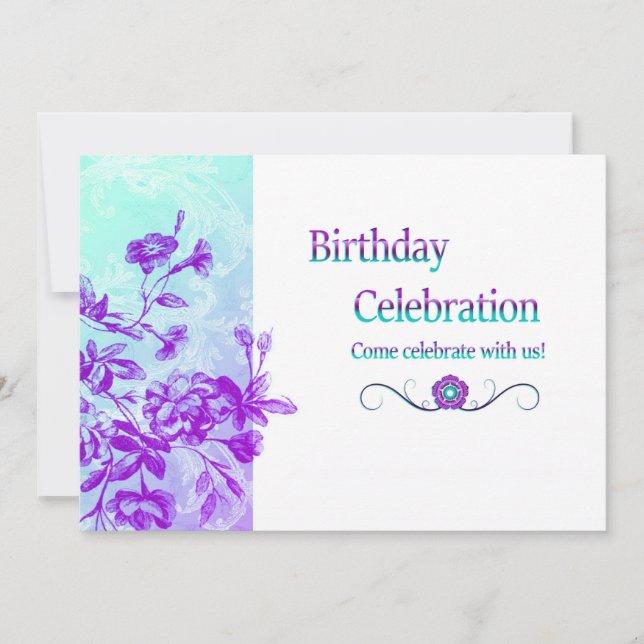 Birthday Celebration (purple) Invitation (Front)