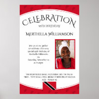 BIRTHDAY CELEBRATION Trinidad Flag with Photo
