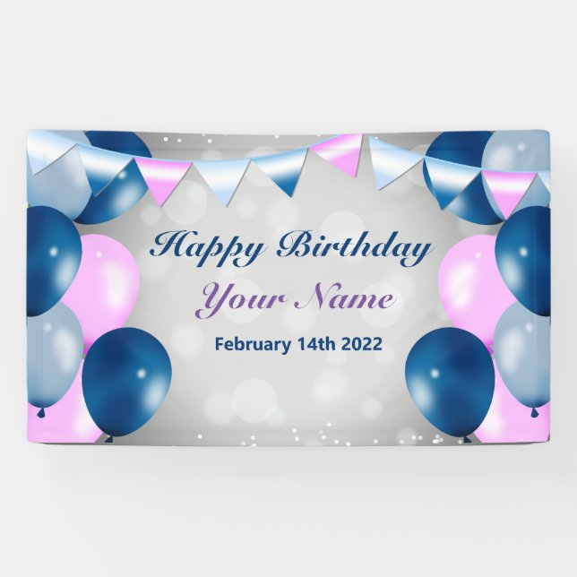 Birthday Celebration Vinyl Banner, 3' x 5' Banner (Horizontal)