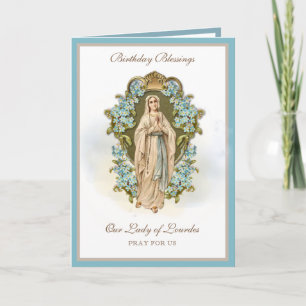 Birthday Celebration Virgin Mary Lourdes Card