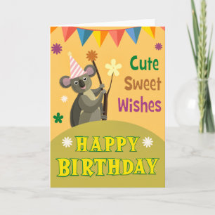 Birthday Celebration with Koala Greeting Card