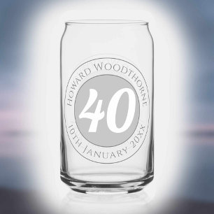 Birthday Celebration with Name, Age, & Birthday Can Glass