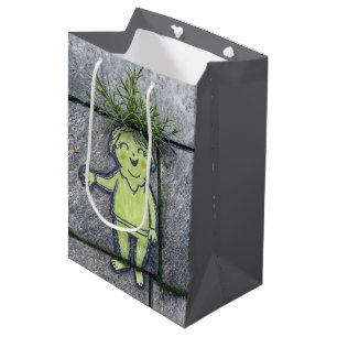Birthday Chalk Doodle Street Art of a Happy Woman Medium Gift Bag