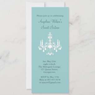 Birthday Chandelier (turquoise) Invitation