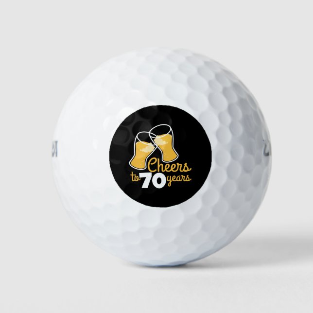 Birthday Cheers to 70 Years Happy Birthday Beer Golf Balls (Front)