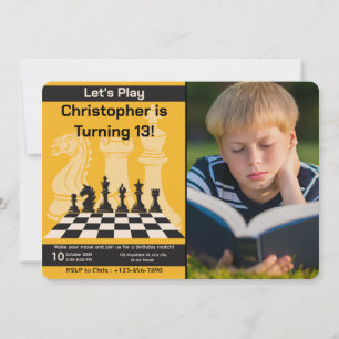 Birthday Chess Invitation Game Theme with Picture