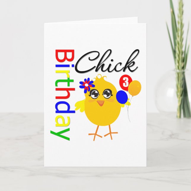 Birthday Chick 3 Years Old Card (Front)