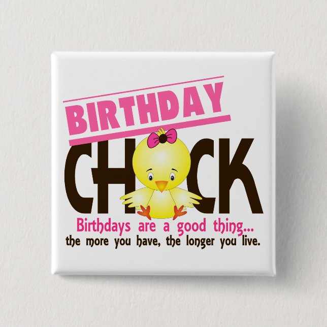 Birthday Chick 4 15 Cm Square Badge (Front)