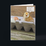 Birthday Chick for Dad Card<br><div class="desc">Baby chick and eggs in egg carton for birthday for Dad from firstborn child.</div>