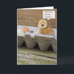 Birthday Chick for Dad Card<br><div class="desc">Baby chick and eggs in egg carton for birthday for Dad from firstborn child.</div>