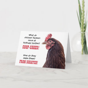 Birthday Chicken Jokes with Hen Photo Card