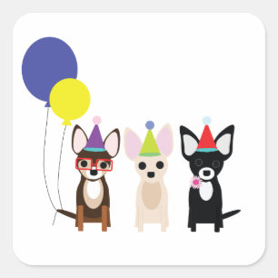 birthday-chihuahuas-stelieandco square sticker