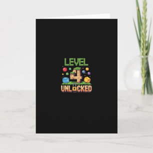 Birthday Children's Shirt Level 4 Unlocked 4 Card