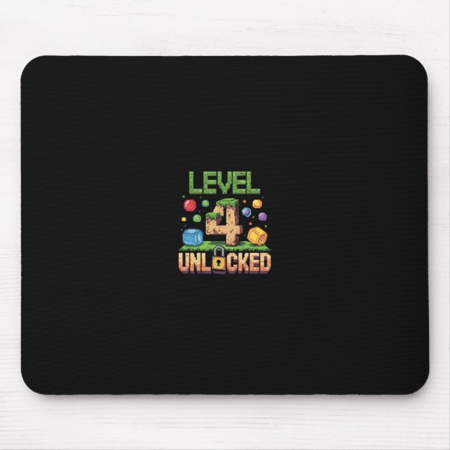 Birthday Children's Shirt Level 4 Unlocked 4  Mouse Mat (Front)
