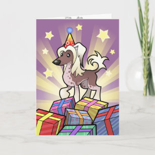 Birthday Chinese Crested (hairless) Card