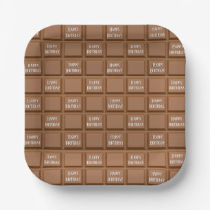 Birthday Chocolate Candy Bar Paper Plate