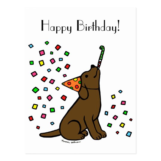 Birthday Chocolate Labrador Cartoon Postcard Zazzle.co.uk