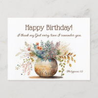 Birthday Christian Bible Verse Elegant Floral 