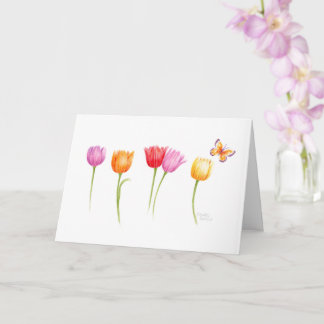 Birthday Christian Colourful Tulips Bless You Card